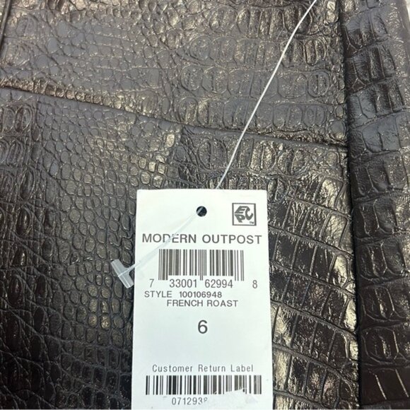 INC International Concepts Brown Reptile Embossed faux leather Pencil Skirt 6 - Picture 9 of 14